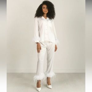 Bon Viviann White Feather Pajamas
